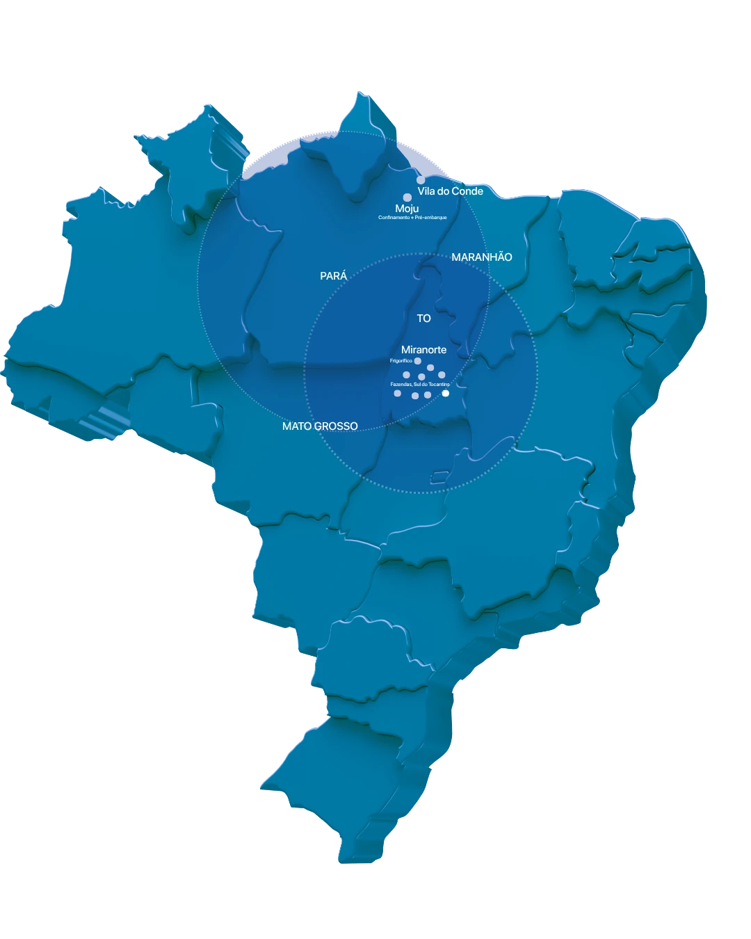 Mapa da presença estratégica do Grupo Raça no Brasil